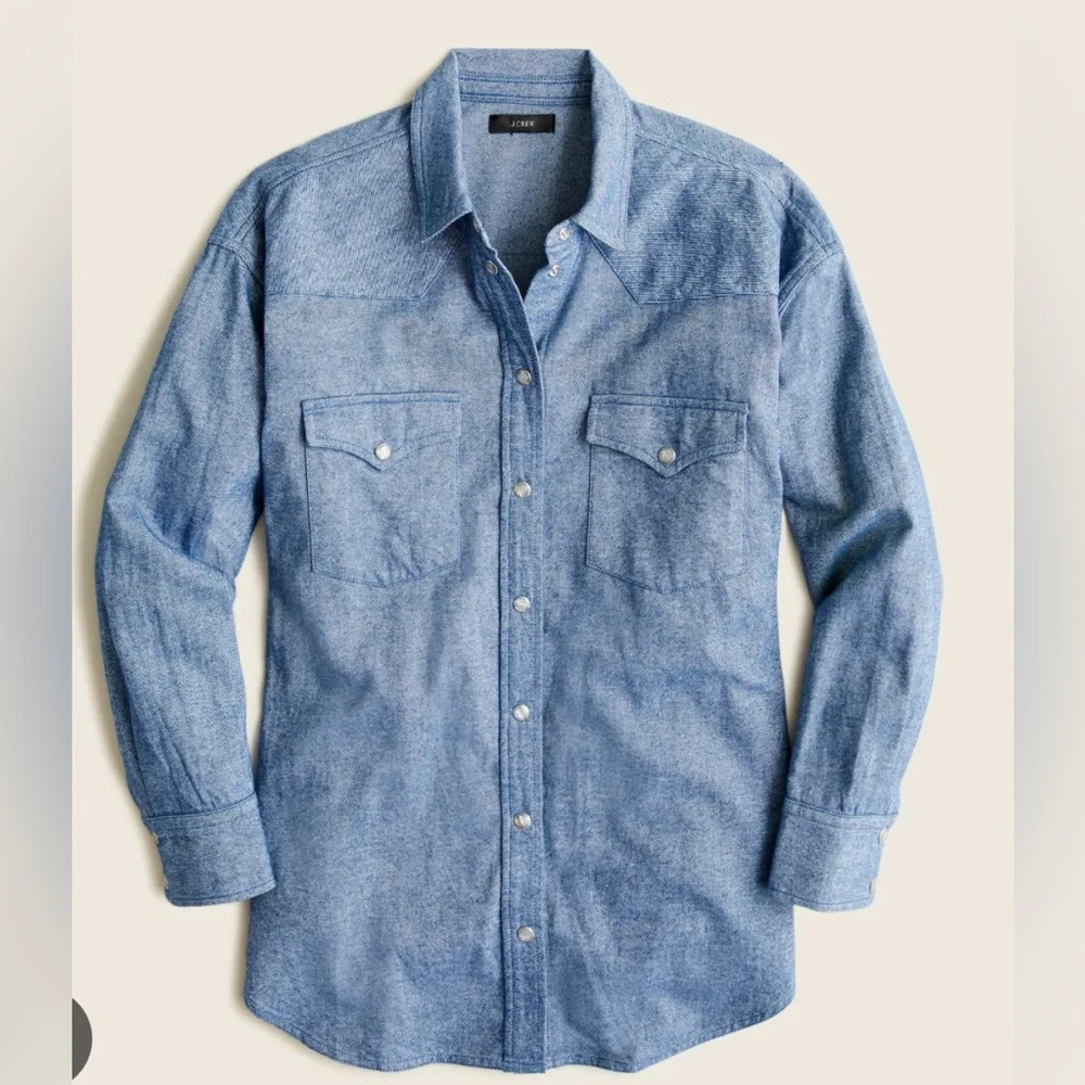 J.Crew Relaxed-fit indigo flannel shirt - Picture 2 of 8